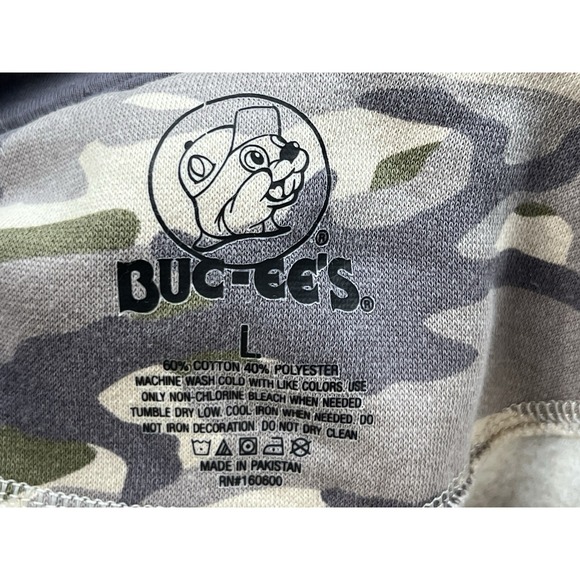 BUC-EE'S Camo Hoodie Adult Large Graphic Print Front/Back Souvenir Sweatshirt - Picture 8 of 12